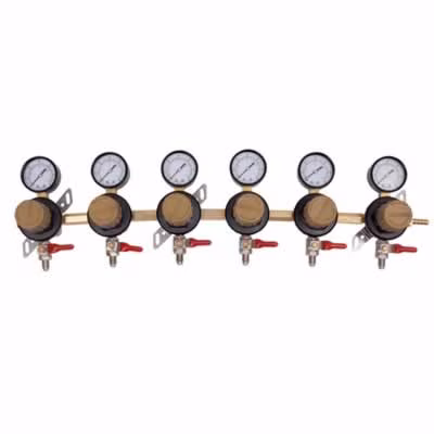 Taprite 6-Body Secondary Beer CO2 Regulator / Beer CO2 Regulator, 6 Body Recondary - TAPRITE